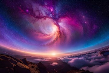 most beautiful spcae, galaxy, milky way wallpaper Generative Ai