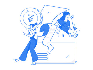 Internet finance and wealth management investment vector concept operation interactive illustration
