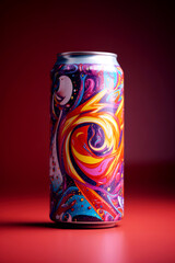 energy drink in the style of optical illusion painting