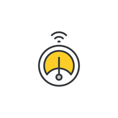 Smart Meter icon design with white background stock illustration