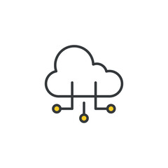 Smart Cloud icon design with white background stock illustration