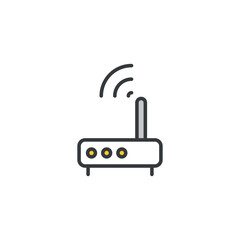 Router icon design with white background stock illustration