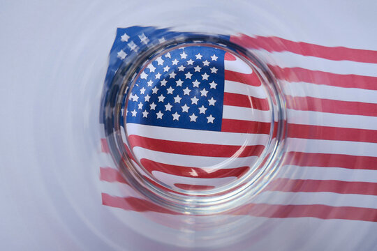 American flag. Independence Day in United States of America. Fourth of July. USA flag. Happy national americans annual holiday. Country freedom day. Patriotic event poster