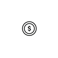 Dollar currency coin vector icon.