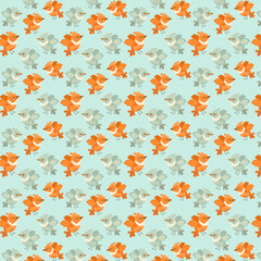 Vector cute seamless pattern bird vector illustration.