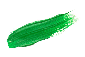Green brush stroke over white background