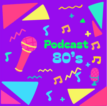 Artwork Podcast 80's elements