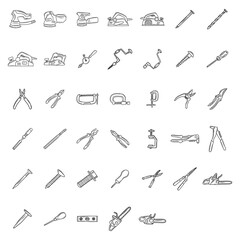 Construction icons sketch. Good use for website icons, symbol, sticker, or any design you want. Easy to use, edit or change color.