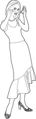 Drawing of a feminine woman