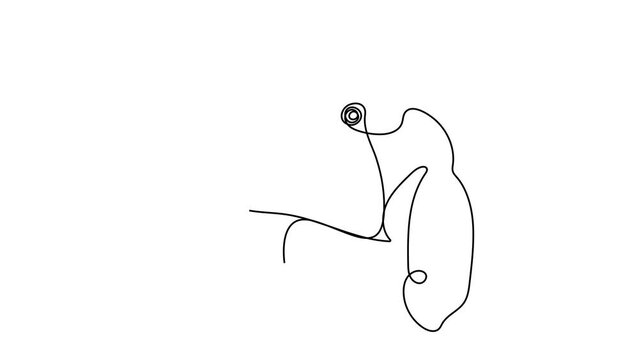 playful dog in continuous line drawing style single on white background vector illustration
