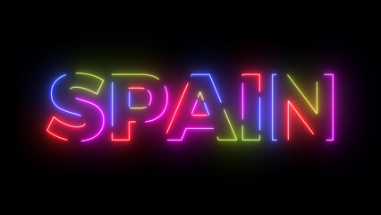 Spain text. Laser vintage effect. Retrò style.