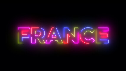 France text. Laser vintage effect. Retrò style.