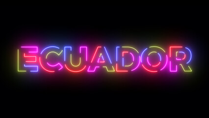 Ecuador text. Laser vintage effect. Retrò style.