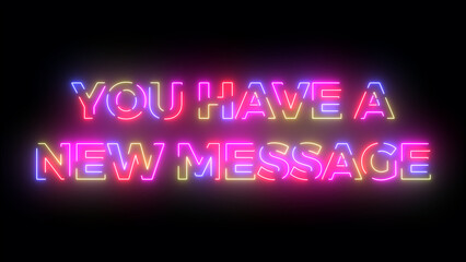 You have a new message text. Laser vintage effect. Retrò style.