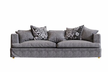 sofa isolated on white background, interior furniture, 3D illustration, cg render