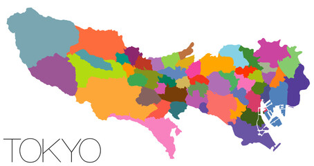 東京都の地図 23区 多摩地域 TOKIO map