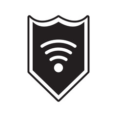 wifi protection icon design line vector