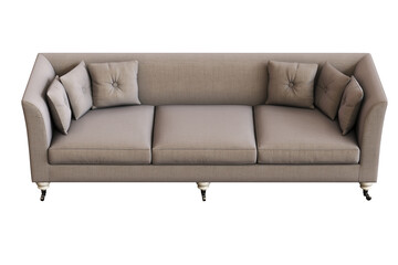 sofa isolate on a transparent background, interior furniture, 3D illustration, cg render
