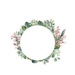 watercolor flowers. floral illustration, Leaf, Botanic composition for wedding or greeting card. branch of flowers - abstraction rosesleaf. collection garden and wild, forest herb, flowers, exotic lea