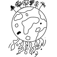 Climate change with weather global greenhouse warming risks outline concept