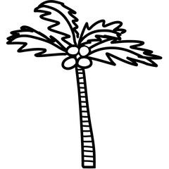 Coconut palm tree icon, simple style