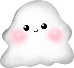 Watercolor cute ghost for Halloween party.