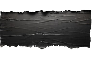 Black ripped paper scraps collection, cut-out collage, detailed texture, isolated on white, perfect for text placeholders, PNG, Generative AI, Generative, KI