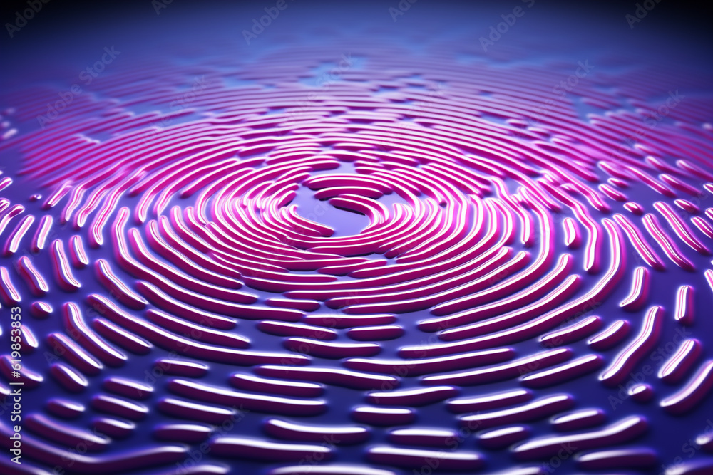 Aufkleber beautiful abstract pink fingerprint, standing on colorful, 3d rendering. background pattern for desi