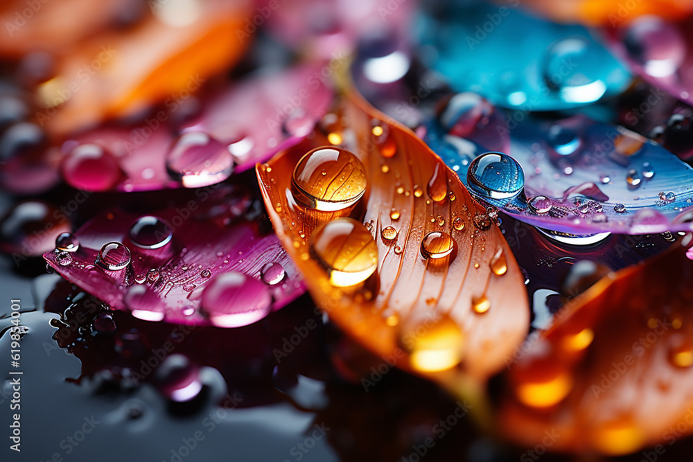 Poster a series of abstract photographs depicting the mesmerizing beauty of a rainbow stretching across the