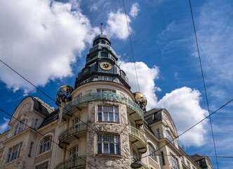 Barockfassade des Palais des Beaux Arts, Löwengasse, Wien, Österreich