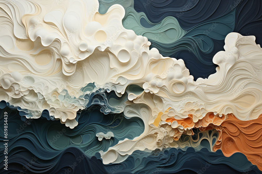 Poster a series of abstract drawings inspired by the shapes, lines, and textures found within a snow avalan
