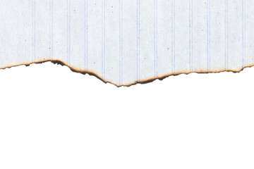 Burn paper half isolated on white background