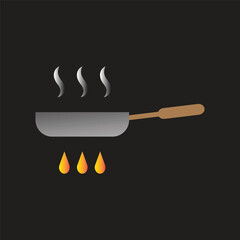frying pan icon simple design art eps 10