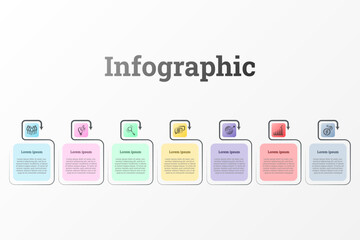 Infographic reports about people in the organization, divided into 7 topics.