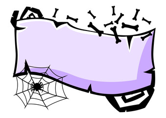 Happy Halloween card. Holiday background with celebration items.