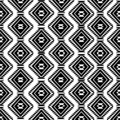 ethnic black and white seamless pattern