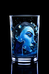 portrait of a person with a glass of water