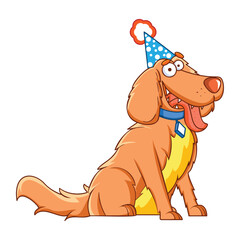 Vector Cartoon Golden Retriever DogCharacter isolated illustration