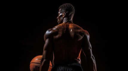 Fototapeta na wymiar Back view Basketball player Generative AI