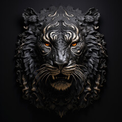 A fierce tiger; powerful digital sculpture