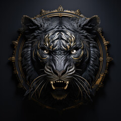 A fierce tiger; powerful digital sculpture