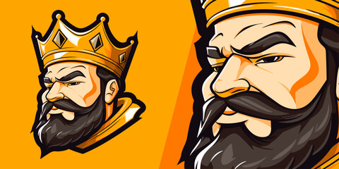 Crowned Gaming Glory: Fat King Mascot Logo for Sport Teams - Vector Illustration