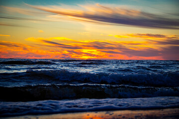 sunset over the sea