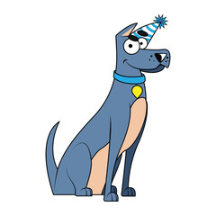 Vector Cartoon Great Danes Character isolated illustration