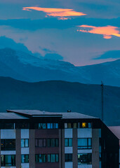 Ushuaia landscape at sunrise, argentina - obrazy, fototapety, plakaty