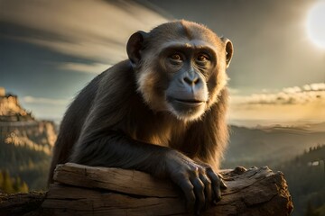 portrait of a baboon generated by AI technology 