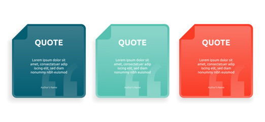 3D bubble testimonial banner, quote, infographic. Social media post template designs for quotes. Empty speech bubbles, quote bubbles and text box. Vector Illustration EPS10.