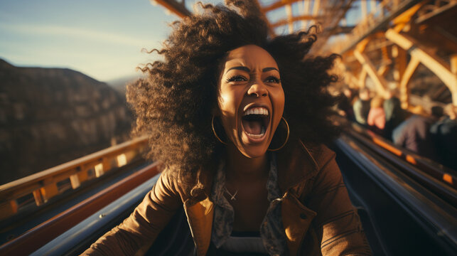 Roller coaster attraction. Generative Ai