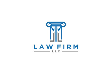 Notary Public law firm logo design pillar legal icon symbol