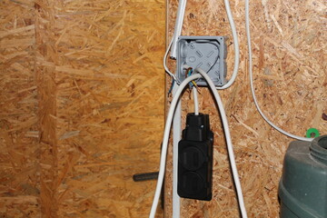 Installation of a junction box and an electrical outlet